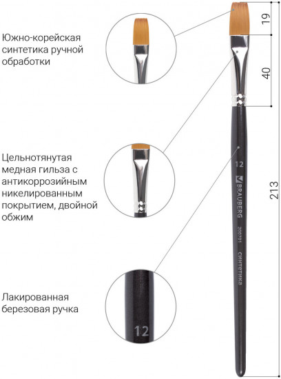 Кисть художественная №12