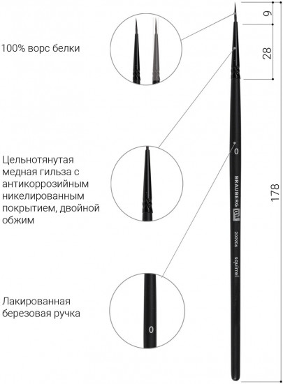 Кисть художественная №0