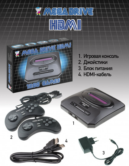 Игровая приставка Dendy shop Mega Drive 1200