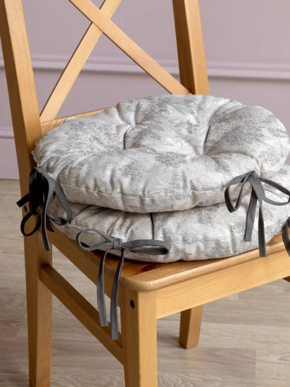 Комплект подушек на стул с тафтингом «Grey jacquard»