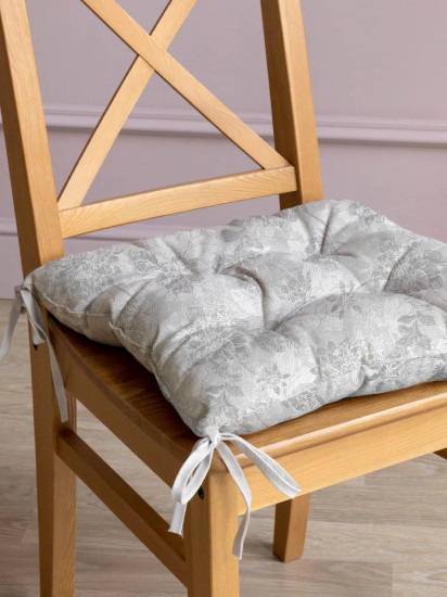 Подушка на стул с тафтингом «Beige jacquard»