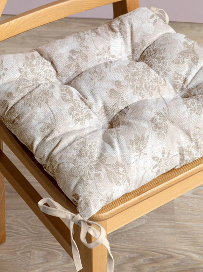 Подушка на стул с тафтингом «Beige jacquard»