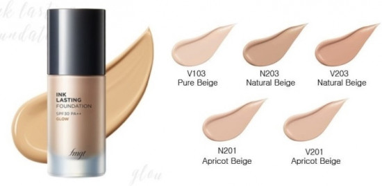 Тональный крем «Ink Lasting Foundation Glow» SPF 30, оттенок V201 Apricot Beige