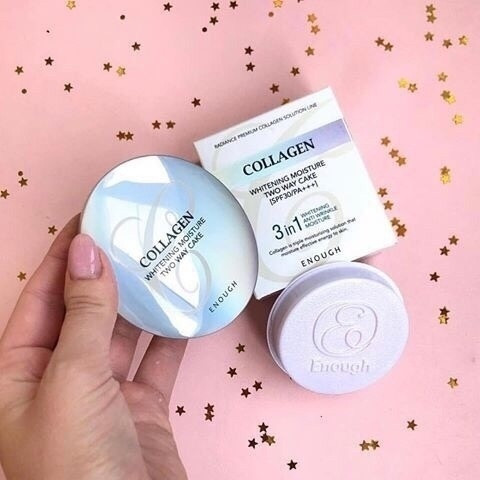 Пудра для лица «Collagen Whitening Moisture Two Way Cake» SPF30, оттенок 13 Светло-бежевый
