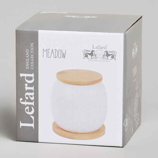 Банка с крышкой на деревянной подставке «Meadow»