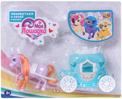 Набор игровой «Лошадка сиреневая и бирюзовая карета» - Фото 1