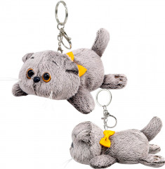 Игрушка-брелок мягкая «Басик с бантиком лежачий» - Фото 3