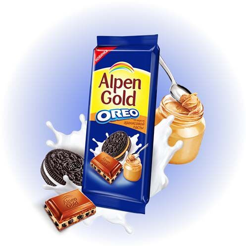 Шоколад молочный «Oreo и арахисовая паста»