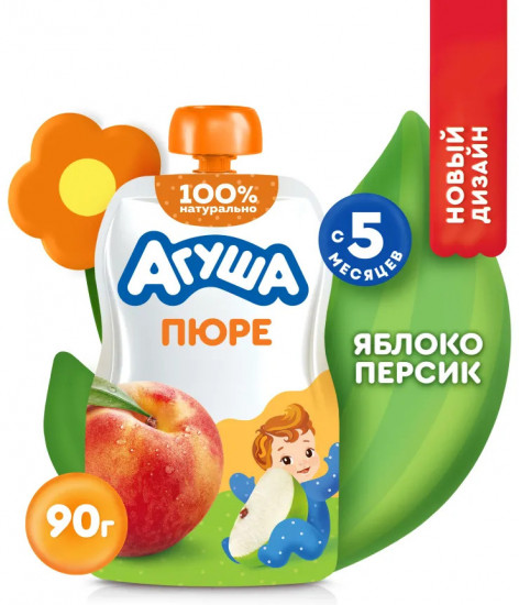 Пюре фруктовое «Яблоко-персик»