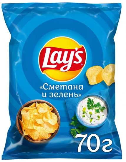 Чипсы картофельные «Сметана и зелень»
