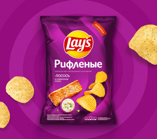 Чипсы картофельные рифлёные «Лосось в сливочном соусе»