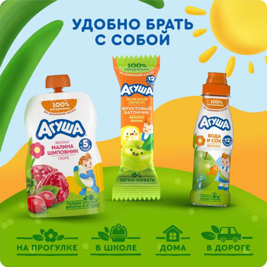 Пюре фруктовое «Яблоко-малина-шиповник»