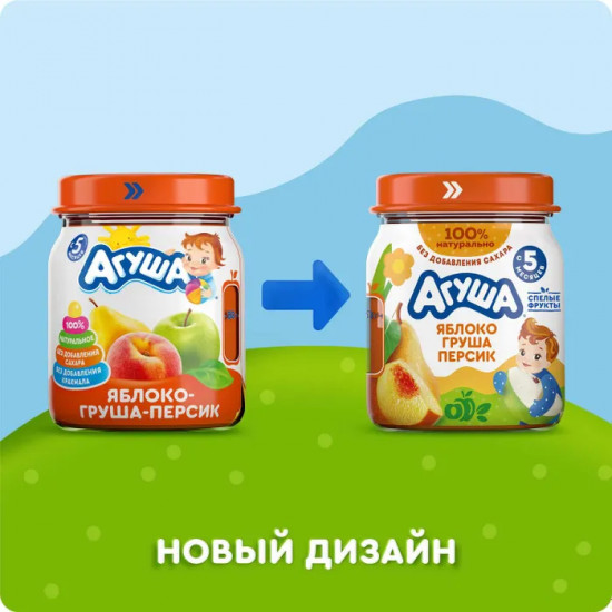 Пюре фруктовое «Яблоко-груша-персик»