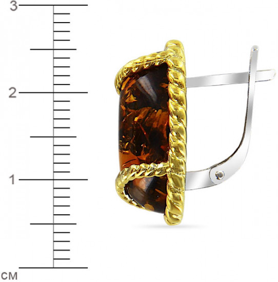 Серьги из серебра с янтарем
