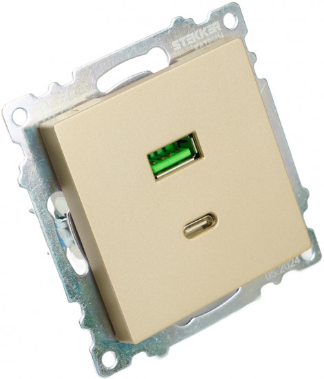 Розетка двухместная GLS10-7116-08
