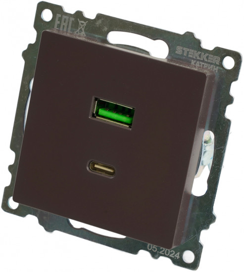 Розетка двухместная GLS10-7116-04