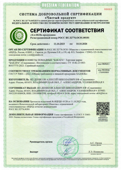 Конфеты помадные «Бакара»