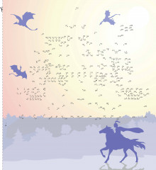 Волшебный мир. Раскрась наклейками, по номерам, по пикселям, обведи по точкам - Фото 6