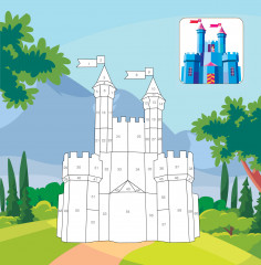 Волшебный мир. Раскрась наклейками, по номерам, по пикселям, обведи по точкам - Фото 9