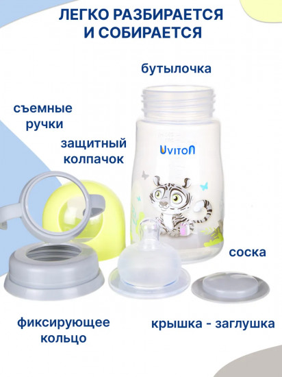 Бутылочка для кормления с широким горлышком и ручками