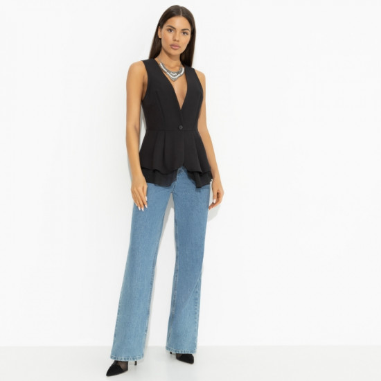 Жилет комбинированный с органзой Форма гениальности (черный)