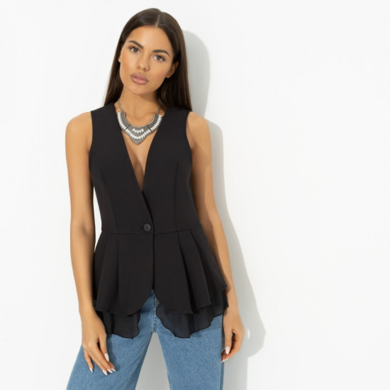 Жилет комбинированный с органзой Форма гениальности (черный)