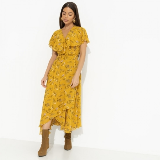 Платье на запах Счастье влюбленности (желтый)