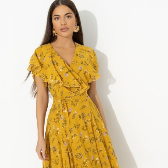 Платье на запах Счастье влюбленности (желтый)