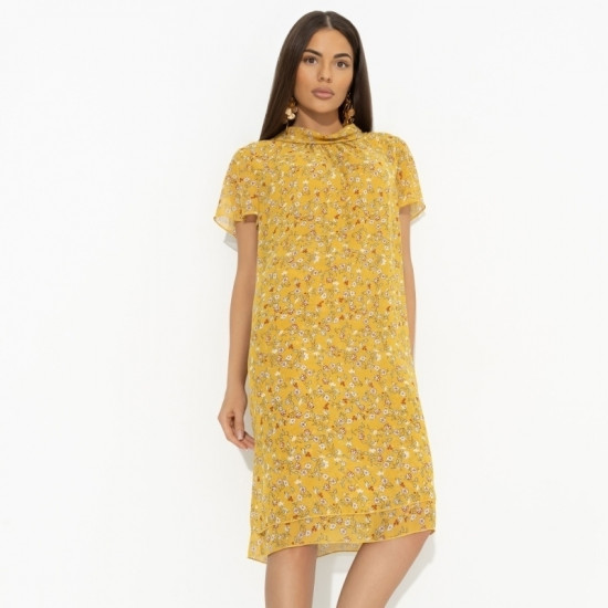 Платье с креативным воротником Мечтательная (желтый)