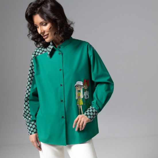 Рубашка комбинированная с сеткой Моя философия – шик