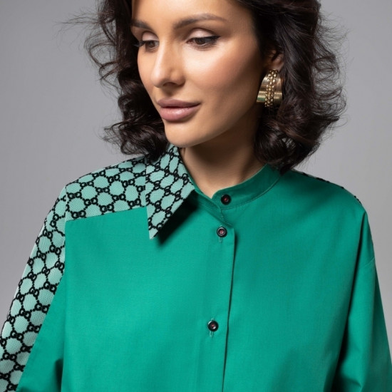 Рубашка комбинированная с сеткой Моя философия – шик