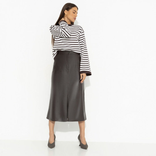 Юбка с разрезом Откровенно шикарная (коричневый)