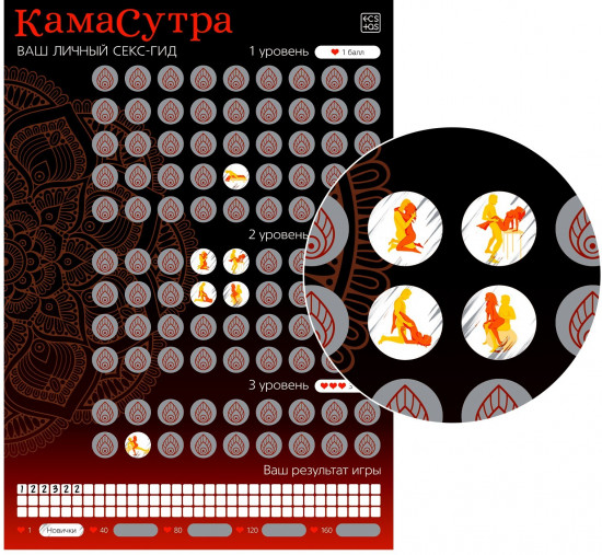 Плакат для пар со скретч-слоем «Секс-гид. Камасутра»