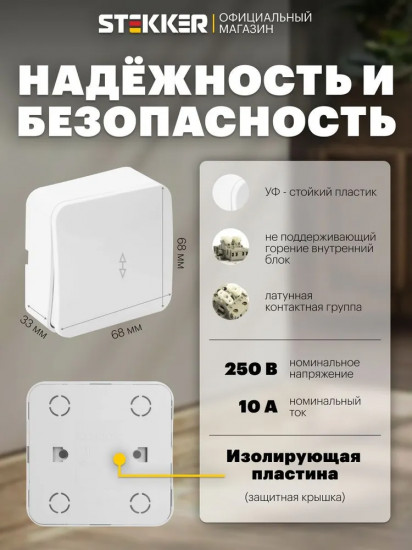 Выключатель одноклавишный MSW10-12-01