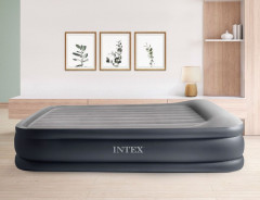 Кровать надувная двуспальная с подголовником и встроенным насосом «Deluxe» - Фото 2