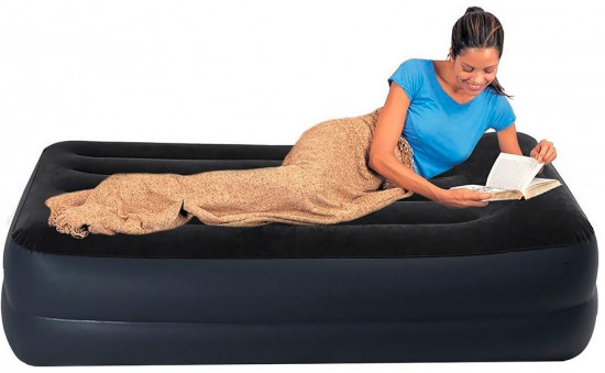 Кровать надувная с подголовником и встроенным насосом «Pillow Rest Raised Bed»
