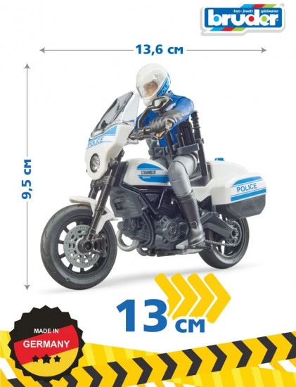Мотоцикл с фигуркой полицейского «Scrambler Ducati»