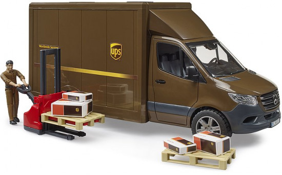 Машинка с фигуркой, погрузчиком и аксессуарами «Служба доставки UPS»