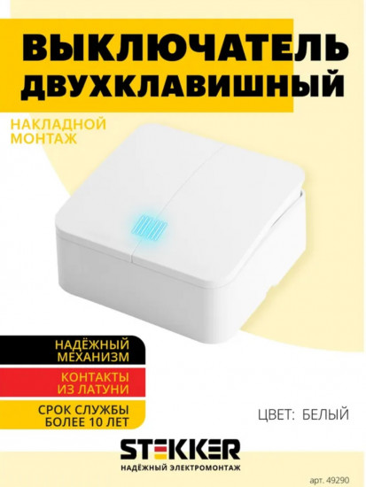 Выключатель двухклавишный с индикатором MSW10-20-01