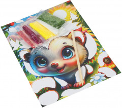 Аппликация песком с глиттером «Ежик» - Фото 1