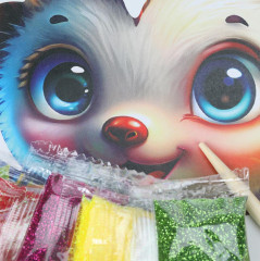 Аппликация песком с глиттером «Ежик» - Фото 2