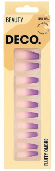 Набор накладных ногтей с клеевыми стикерами «Violet ombre»