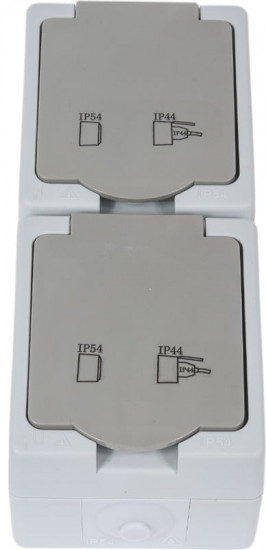 Розетка двухместная с крышкой PST16-12-54V