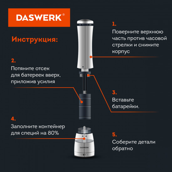 Мельница для соли и специй электрическая