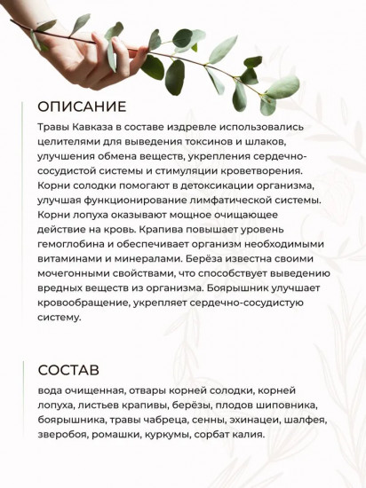 Бальзам-эликсир «Очищение крови и лимфы»