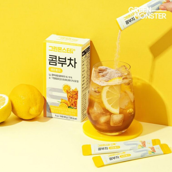 Детокс-напиток со вкусом черного чая с лимоном «Kombucha Lemon Black Tea»