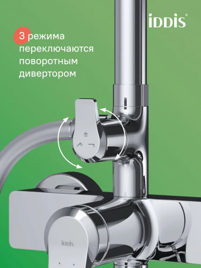 Душевая система с тропическим душем и изливом