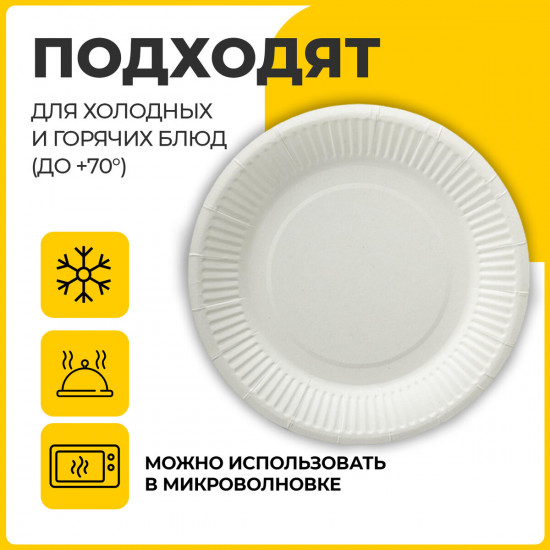 Набор тарелок одноразовых бумажных