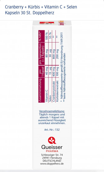 Витамины «Cranberry 800 + Kürbis»