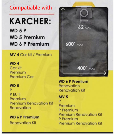 Мешок многоразовый для Karcher WD3